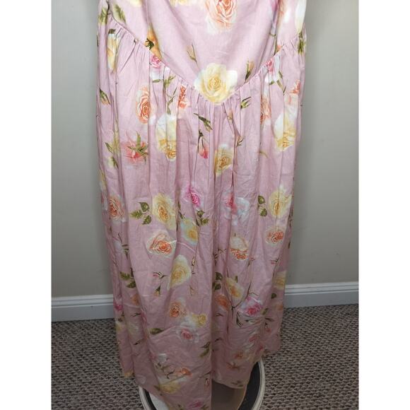Fashion Nova Floral Halter Midi Dress Pink Rose NWT - Picture 5 of 8
